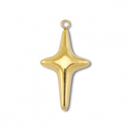 Roestvrij stalen (RVS) Stainless steel bedels kruis Gold