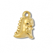 Roestvrij stalen (RVS) Stainless steel bedels dinosaurus Gold