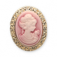 Broches Camee ovaal Gold-vintage pink