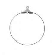 Roestvrij stalen (RVS) Stainless steel onderdelen creool oorring hanger Silver