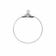 Roestvrij stalen (RVS) Stainless steel onderdelen creool oorring hanger Silver