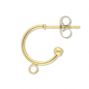 Roestvrij stalen (RVS) Stainless steel onderdelen oorbellen creolen met oogje Gold