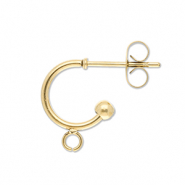 Roestvrij stalen (RVS) Stainless steel onderdelen oorbellen creolen met oogje Gold