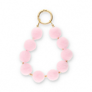 Sleutelhangers pompom Light pink-gold