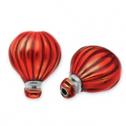 Roestvrij stalen (RVS) Stainless steel kralen luchtballon Silver-red