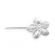 Haaraccessoires schuifspeld bloem Silver