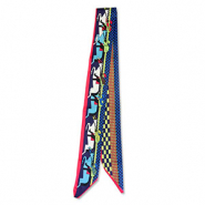Bandana sjaal met paarden Blue-red-yellow