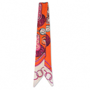 Bandana sjaal met patroon Orange-magenta-beige