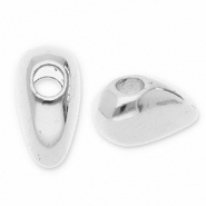 Kralen DQ metaal half hart Antiek zilver (nikkelvrij)