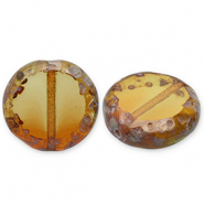 Czech kralen TCB rond 14mm Peridot-topaz