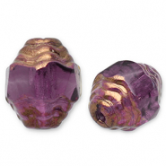 Czech kralen FPB ovaal 7x6mm Amethyst-bronze