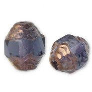 Czech kralen FPB ovaal 7x6mm Montana blue- bronze