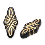 Acryl kralen ruit arabesk Black-gold