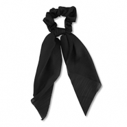 Scrunchies haarelastiek met lint Black