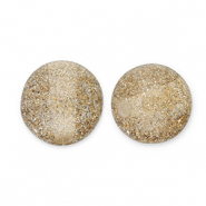 8 mm acryl kralen met glitter Champagne-silver