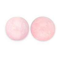 8 mm acryl kralen met glitter Light pink-turquoise