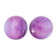 8 mm acryl kralen met glitter Purple-turquoise