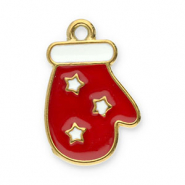 Roestvrij stalen (RVS) Stainless steel bedels handsschoen Gold-red-white