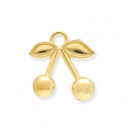 Roestvrij stalen (RVS) Stainless steel bedels kersen Gold