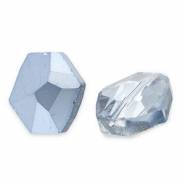 Fashion Facet kralen hexagon Blue-pearl shine coating