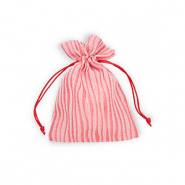 Sieraad zakje met lijnen Red-white