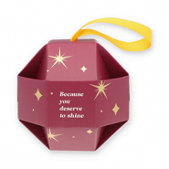 BY31® Sieraden (cadeau) doosje bal "Because you deserve to shine" Berry wine red-gold-white-yellow