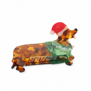 Haaraccessoires haarklem teckel met trui Brown-green-red-white