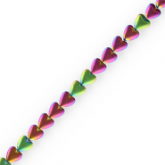 Hematite kralen hart Purple-green-AB coating