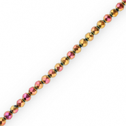 Hematite kralen rond 6mm facet geslepen Pink-yellow-AB coating