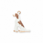 Bedels metaal hond Gold-white-light brown