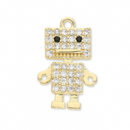 Brass TQ metaal bedels robot Gold-transparent