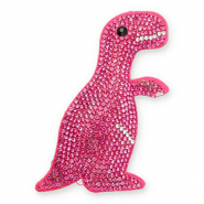 Statement hangers met strass dinosaurus Dark pink-crystal-black