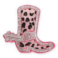 Statement hangers met strass cowboylaars met luipaardprint Crystal-vintage pink-dark pink