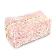 BY31® Etui velvet met gestikte cirkels Light pink