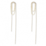 Eco-brass® metaal oorbellen / oorstekers met strass Gold-crystal