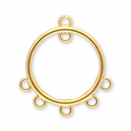 Roestvrij stalen (RVS) Stainless steel onderdelen hangers rond met 6 oogjes Gold