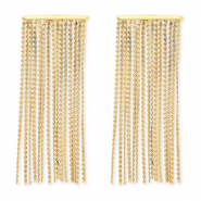 Roestvrij stalen (RVS) Stainless steel oorbellen / oorstekers Gold