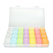 Sieraad opbergbox met 7x4 bakjes Transparent-multicolour