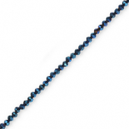 Top Facet kralen 4x3 mm disc Dark blue-pearl shine coating