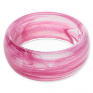 Resin armbanden bangle Aubergine purple-white