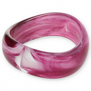 Resin armbanden bangle Aubergine purple-white