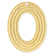 Roestvrij stalen (RVS) Stainless steel bedels ovaal Gold