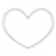 Roestvrij stalen (RVS) Stainless steel onderdelen tussenstuk hart Silver