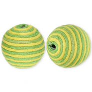 22 mm acryl kralen met waxkoord Green-yellow