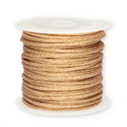 Macram&eacute; draad gevlochten 2mm Gold-vintage pink