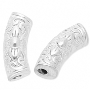 Roestvrij stalen (RVS) stainless steel kralen tube Silver