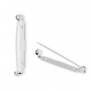 Roestvrij stalen (RVS) Stainless steel onderdelen brochespeld Silver