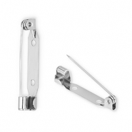 Roestvrij stalen (RVS) Stainless steel onderdelen brochespeld Silver