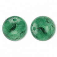 20 mm acryl kralen rond Dark green-marble