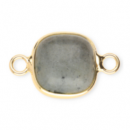 Natuursteen hangers tussenstuk 12x12mm Grey-gold